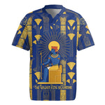 Amun Rugby Jersey Ancient Egyptian Hieroglyphic, Pharaoh and Scarab - African Pride