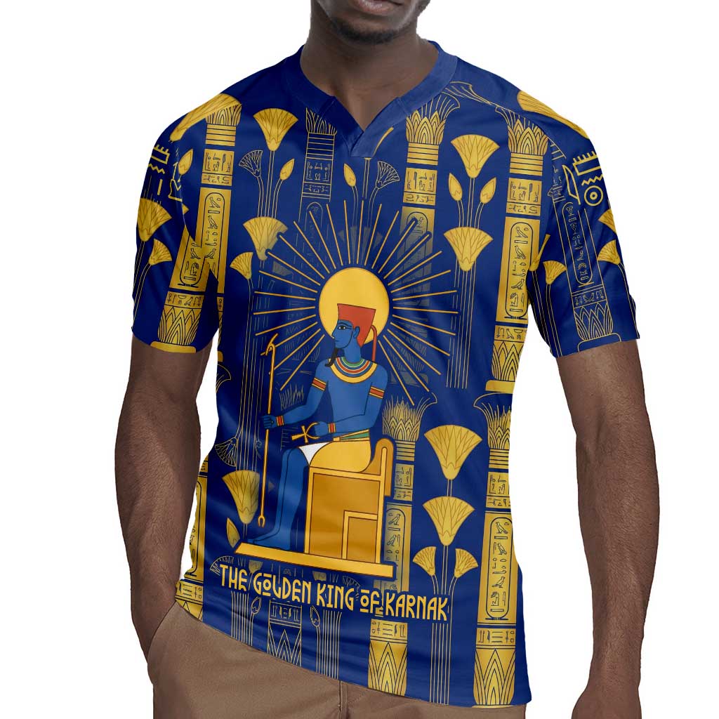 Amun Rugby Jersey Ancient Egyptian Hieroglyphic, Pharaoh and Scarab - African Pride