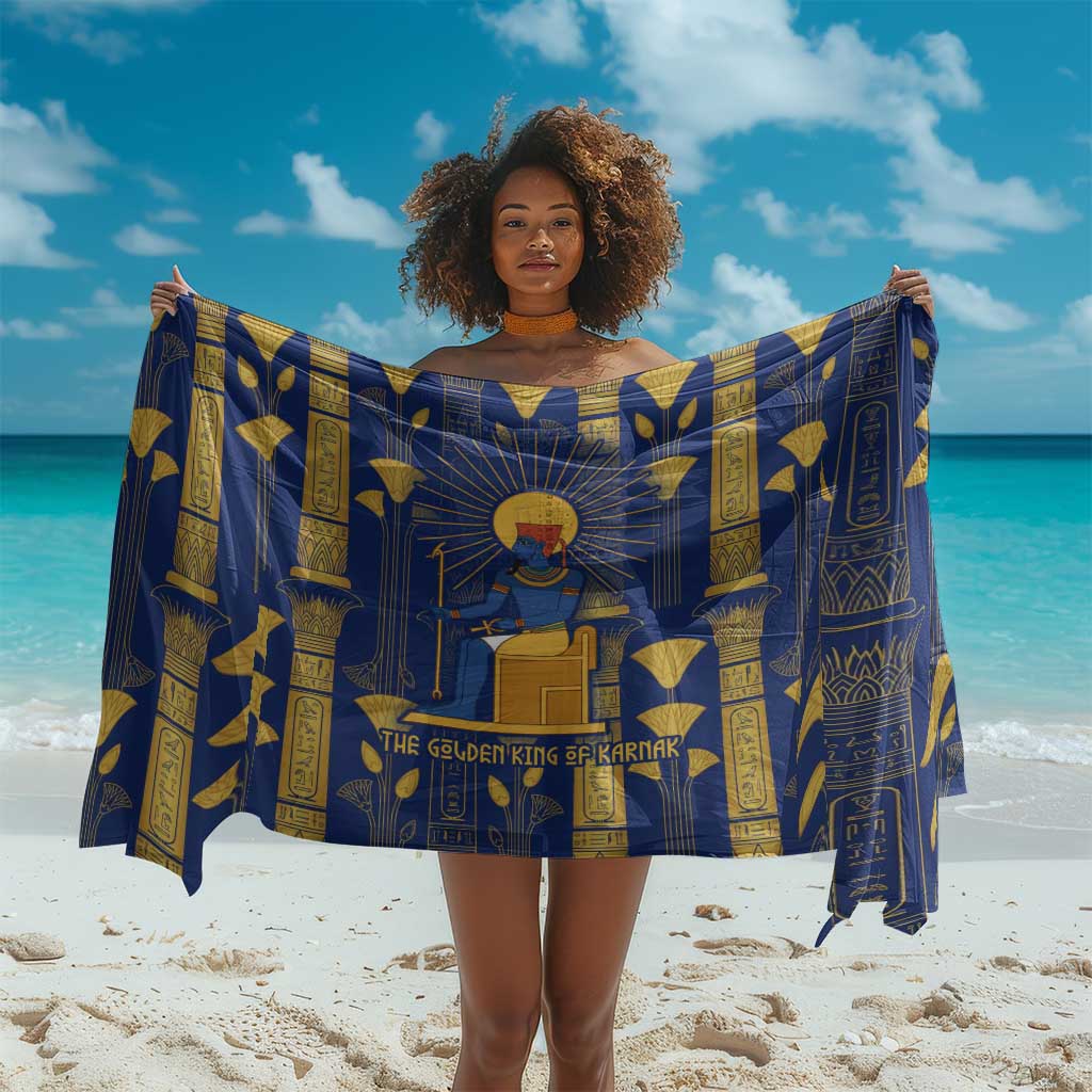 Amun Sarong Ancient Egyptian Hieroglyphic, Pharaoh and Scarab - African Pride