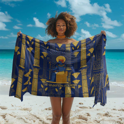 Amun Sarong Ancient Egyptian Hieroglyphic, Pharaoh and Scarab - African Pride