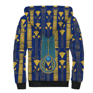 Amun Sherpa Hoodie Ancient Egyptian Hieroglyphic, Pharaoh and Scarab - African Pride