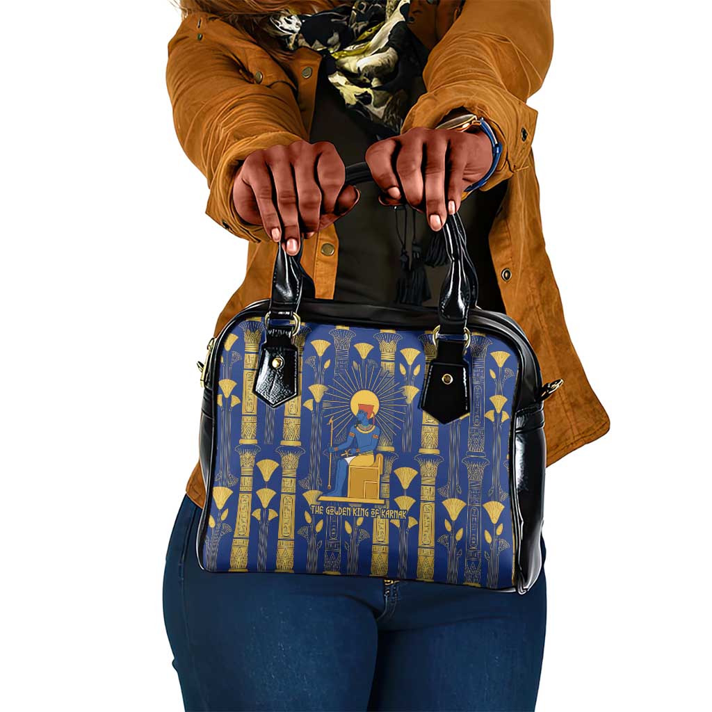Amun Shoulder Handbag Ancient Egyptian Hieroglyphic, Pharaoh and Scarab - African Pride