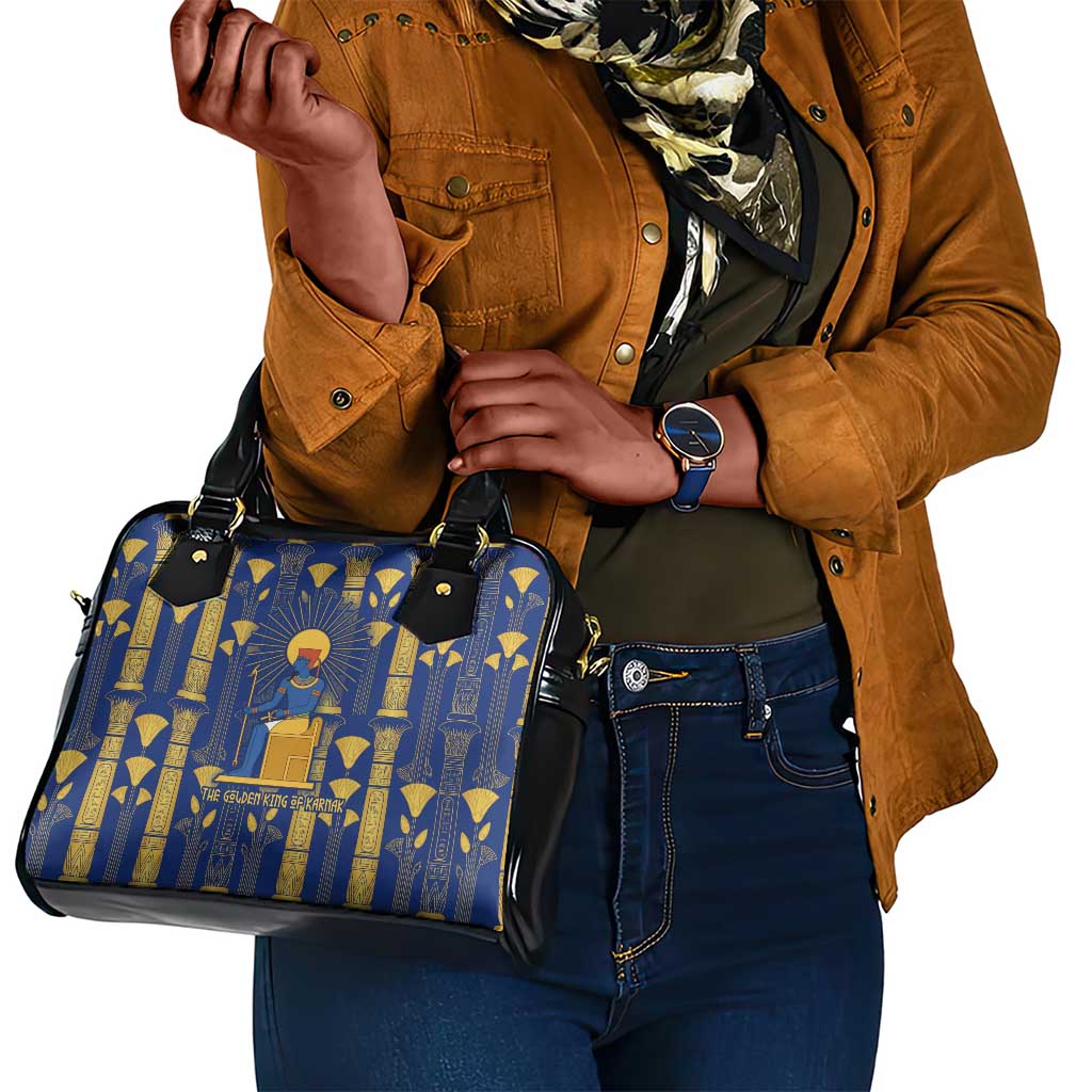 Amun Shoulder Handbag Ancient Egyptian Hieroglyphic, Pharaoh and Scarab - African Pride