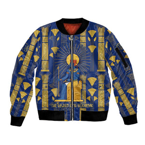 Amun Sleeve Zip Bomber Jacket Ancient Egyptian Hieroglyphic, Pharaoh and Scarab - African Pride