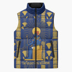 Amun Sleeveless Puffer Jacket Ancient Egyptian Hieroglyphic, Pharaoh and Scarab - African Pride