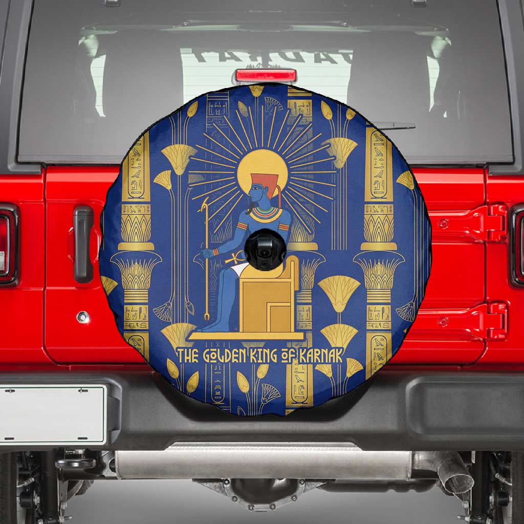 Amun Spare Tire Cover Ancient Egyptian Hieroglyphic, Pharaoh and Scarab - African Pride