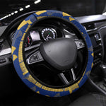 Amun Steering Wheel Cover Ancient Egyptian Hieroglyphic, Pharaoh and Scarab - African Pride