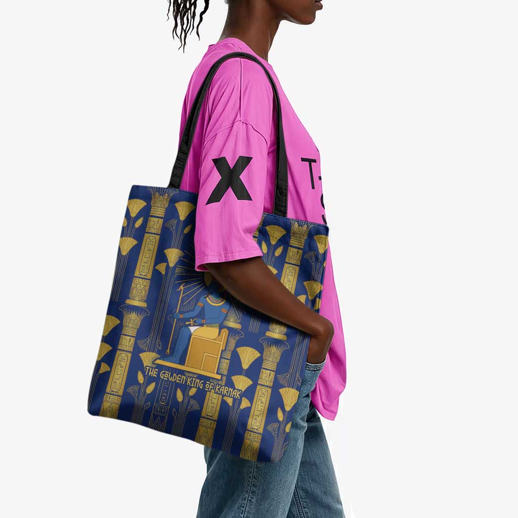 Amun Tote Bag Ancient Egyptian Hieroglyphic, Pharaoh and Scarab - African Pride