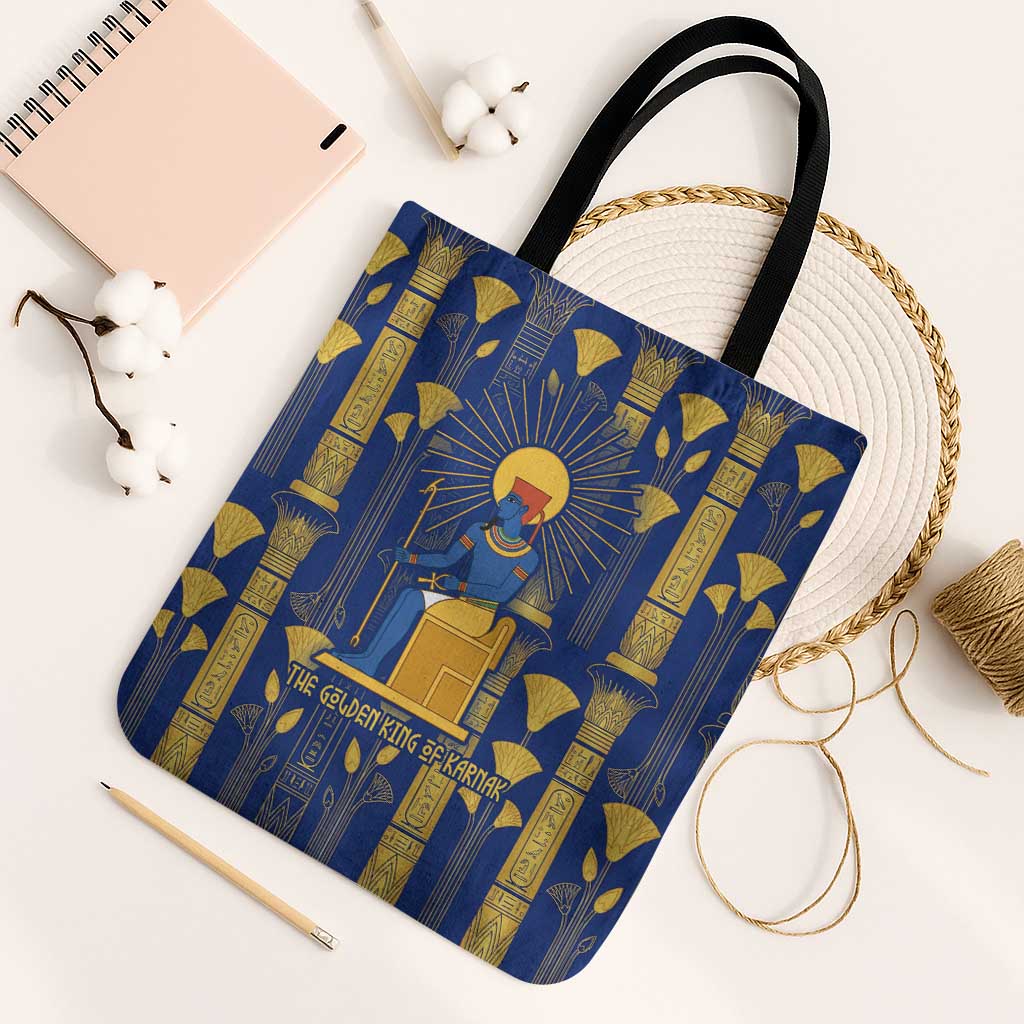 Amun Tote Bag Ancient Egyptian Hieroglyphic, Pharaoh and Scarab - African Pride