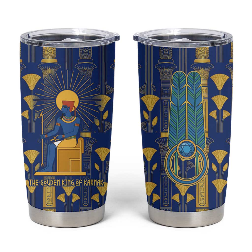 Amun Tumbler Cup Ancient Egyptian Hieroglyphic, Pharaoh and Scarab - African Pride