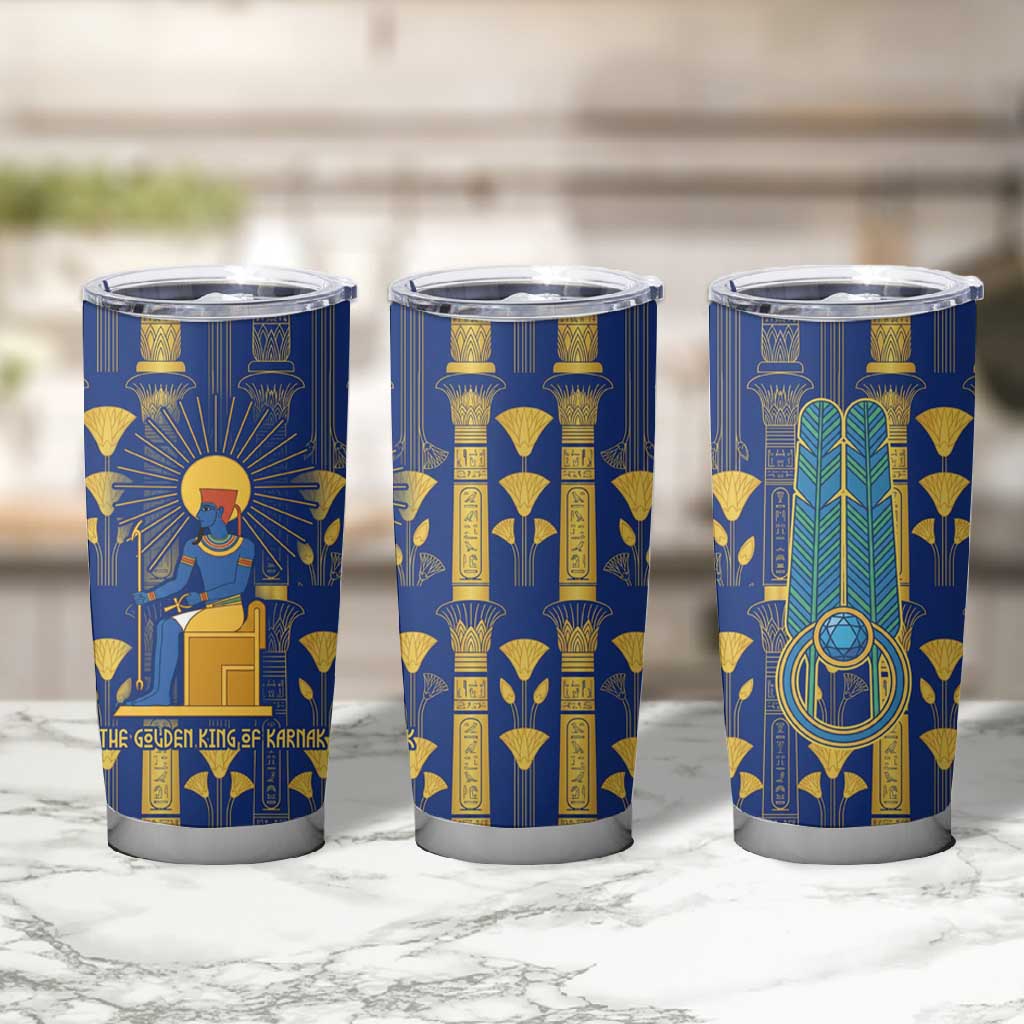 Amun Tumbler Cup Ancient Egyptian Hieroglyphic, Pharaoh and Scarab - African Pride