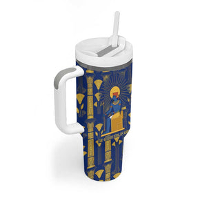 Amun Tumbler With Handle Ancient Egyptian Hieroglyphic, Pharaoh and Scarab - African Pride