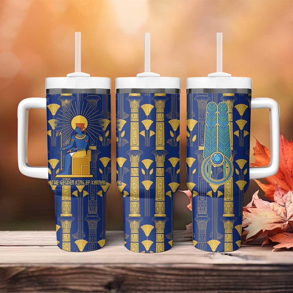 Amun Tumbler With Handle Ancient Egyptian Hieroglyphic, Pharaoh and Scarab - African Pride
