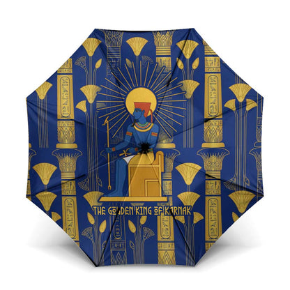 Amun Umbrella Ancient Egyptian Hieroglyphic, Pharaoh and Scarab - African Pride