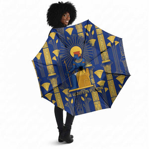 Amun Umbrella Ancient Egyptian Hieroglyphic, Pharaoh and Scarab - African Pride