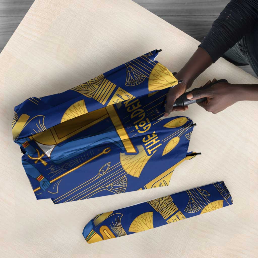 Amun Umbrella Ancient Egyptian Hieroglyphic, Pharaoh and Scarab - African Pride