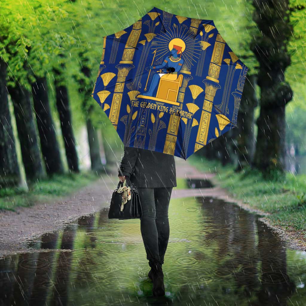 Amun Umbrella Ancient Egyptian Hieroglyphic, Pharaoh and Scarab - African Pride