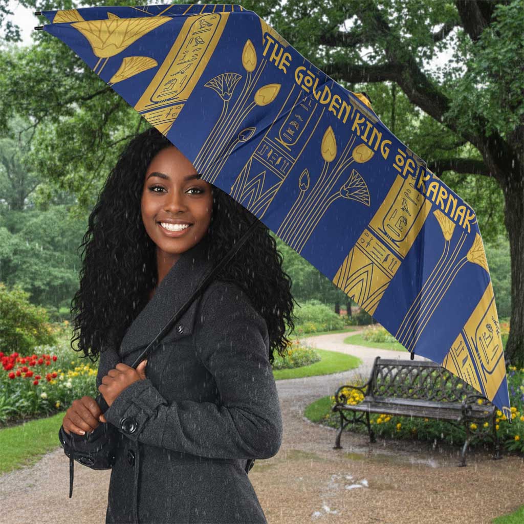 Amun Umbrella Ancient Egyptian Hieroglyphic, Pharaoh and Scarab - African Pride
