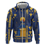 Amun Zip Hoodie Ancient Egyptian Hieroglyphic, Pharaoh and Scarab - African Pride