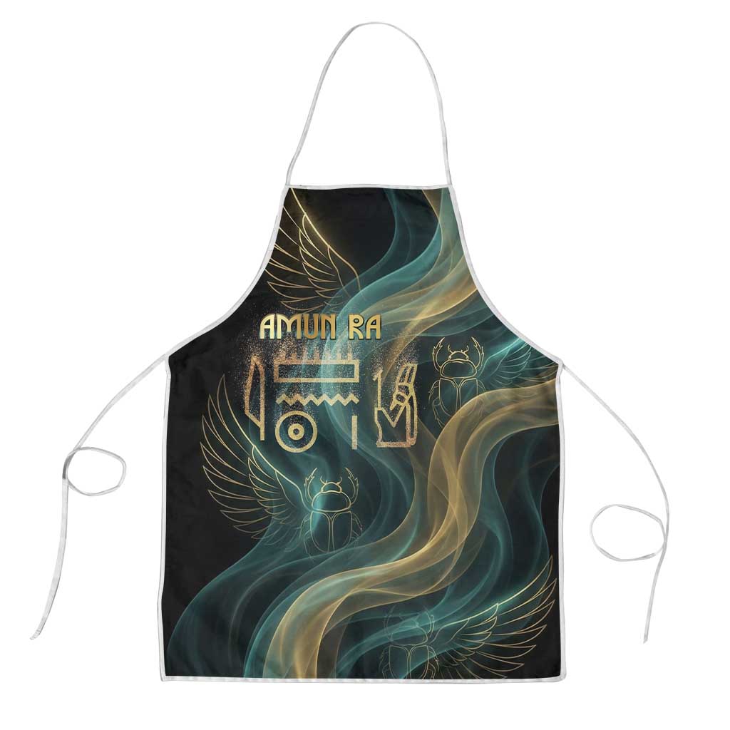 Amun Ancient Egyptian Apron with Mystical Smoke Swirl Pattern, Fiery Ram Head, and Hieroglyphic - African Pride