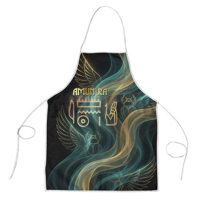 Amun Ancient Egyptian Apron with Mystical Smoke Swirl Pattern, Fiery Ram Head, and Hieroglyphic - African Pride