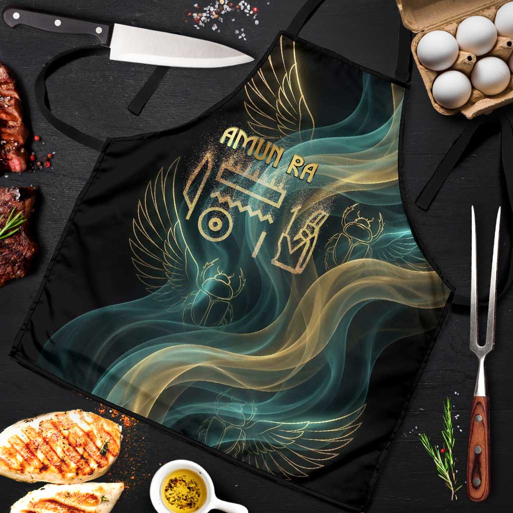 Amun Ancient Egyptian Apron with Mystical Smoke Swirl Pattern, Fiery Ram Head, and Hieroglyphic - African Pride