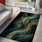 Amun Ancient Egyptian Area Rug with Mystical Smoke Swirl Pattern, Fiery Ram Head, and Hieroglyphic - African Pride