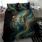 Amun Ancient Egyptian Bedding Set with Mystical Smoke Swirl Pattern, Fiery Ram Head, and Hieroglyphic - African Pride