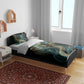 Amun Ancient Egyptian Bedding Set with Mystical Smoke Swirl Pattern, Fiery Ram Head, and Hieroglyphic - African Pride