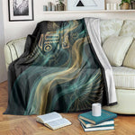 Amun Ancient Egyptian Blanket with Mystical Smoke Swirl Pattern, Fiery Ram Head, and Hieroglyphic - African Pride