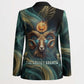 Amun Ancient Egyptian Blazer with Mystical Smoke Swirl Pattern, Fiery Ram Head, and Hieroglyphic - African Pride