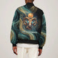 Amun Ancient Egyptian Bomber Jacket with Mystical Smoke Swirl Pattern, Fiery Ram Head, and Hieroglyphic - African Pride