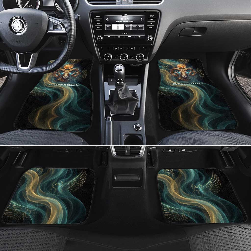 Amun Ancient Egyptian Car Mats with Mystical Smoke Swirl Pattern, Fiery Ram Head, and Hieroglyphic - African Pride