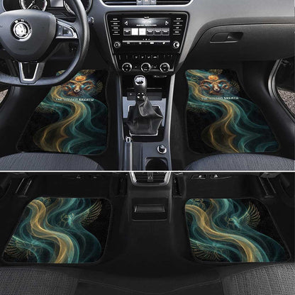 Amun Ancient Egyptian Car Mats with Mystical Smoke Swirl Pattern, Fiery Ram Head, and Hieroglyphic - African Pride