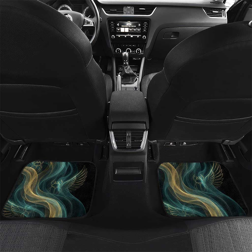Amun Ancient Egyptian Car Mats with Mystical Smoke Swirl Pattern, Fiery Ram Head, and Hieroglyphic - African Pride