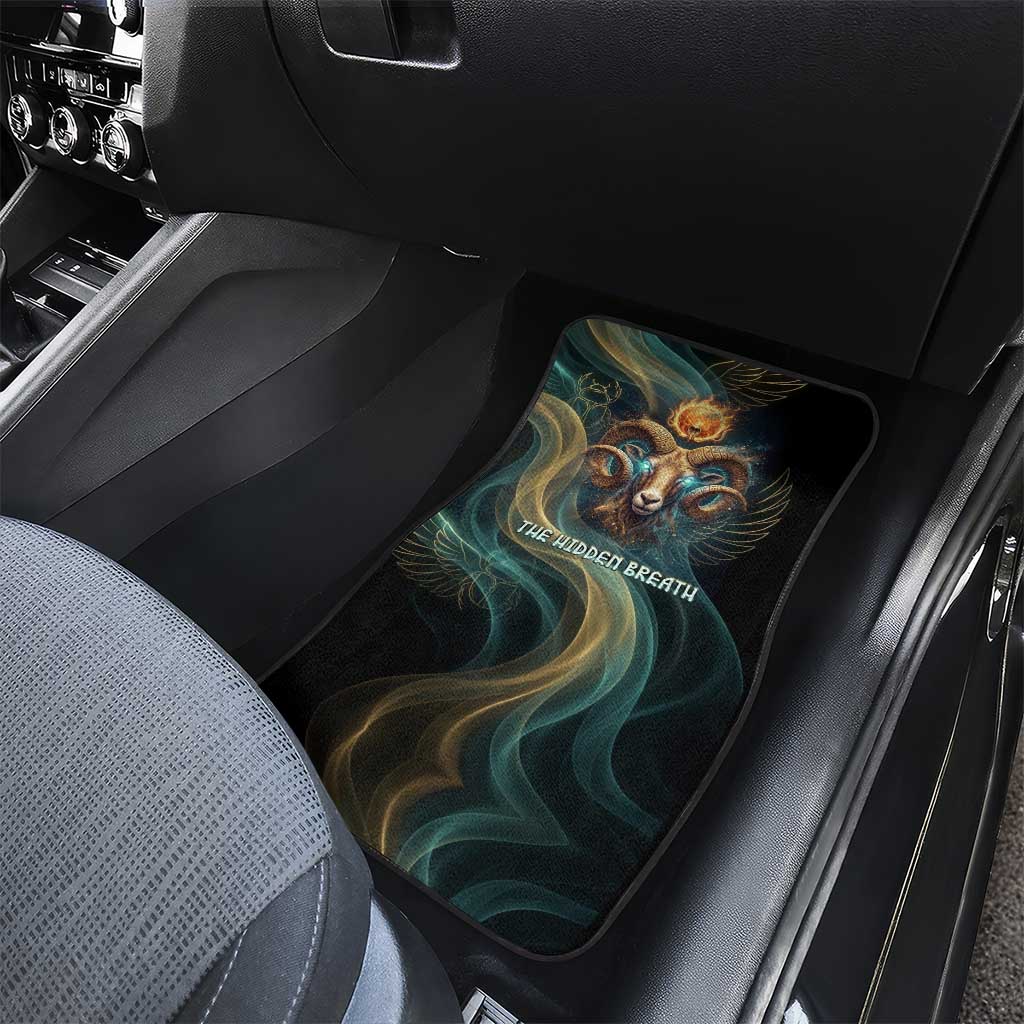 Amun Ancient Egyptian Car Mats with Mystical Smoke Swirl Pattern, Fiery Ram Head, and Hieroglyphic - African Pride