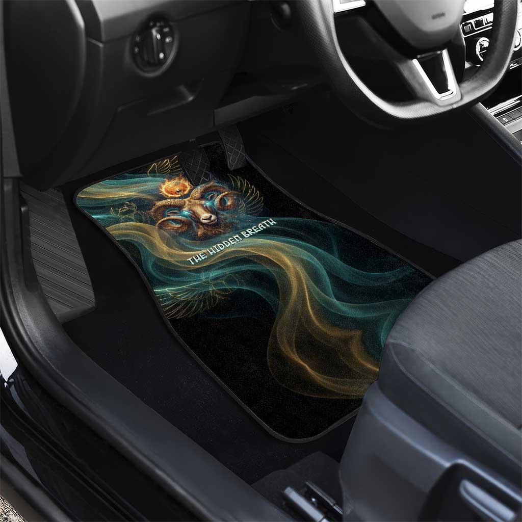 Amun Ancient Egyptian Car Mats with Mystical Smoke Swirl Pattern, Fiery Ram Head, and Hieroglyphic - African Pride