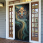 Amun Ancient Egyptian Door Cover with Mystical Smoke Swirl Pattern, Fiery Ram Head, and Hieroglyphic - African Pride