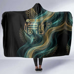 Amun Ancient Egyptian Hooded Blanket with Mystical Smoke Swirl Pattern, Fiery Ram Head, and Hieroglyphic - African Pride