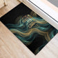 Amun Ancient Egyptian Rubber Doormat with Mystical Smoke Swirl Pattern, Fiery Ram Head, and Hieroglyphic - African Pride