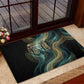 Amun Ancient Egyptian Rubber Doormat with Mystical Smoke Swirl Pattern, Fiery Ram Head, and Hieroglyphic - African Pride