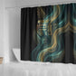 Amun Ancient Egyptian Shower Curtain with Mystical Smoke Swirl Pattern, Fiery Ram Head, and Hieroglyphic - African Pride
