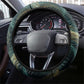 Amun Ancient Egyptian Steering Wheel Cover with Mystical Smoke Swirl Pattern, Fiery Ram Head, and Hieroglyphic - African Pride