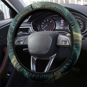 Amun Ancient Egyptian Steering Wheel Cover with Mystical Smoke Swirl Pattern, Fiery Ram Head, and Hieroglyphic - African Pride