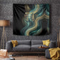 Amun Ancient Egyptian Tapestry with Mystical Smoke Swirl Pattern, Fiery Ram Head, and Hieroglyphic - African Pride