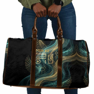 Amun Ancient Egyptian Travel Bag with Mystical Smoke Swirl Pattern, Fiery Ram Head, and Hieroglyphic - African Pride