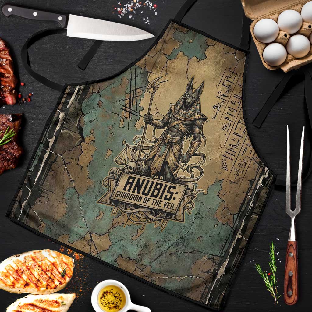 Anubis Apron Ancient Egyptian Aged Papyrus, Scales of Justice, and Egyptian Hieroglyph - African Pride