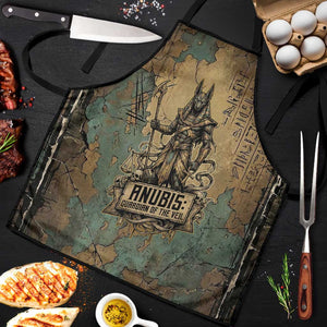Anubis Apron Ancient Egyptian Aged Papyrus, Scales of Justice, and Egyptian Hieroglyph - African Pride