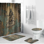 Anubis Bathroom Set Ancient Egyptian Aged Papyrus, Scales of Justice, and Egyptian Hieroglyph - African Pride