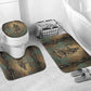 Anubis Bathroom Set Ancient Egyptian Aged Papyrus, Scales of Justice, and Egyptian Hieroglyph - African Pride